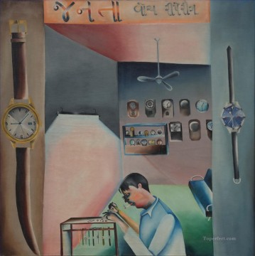 indio Painting - Reparación de relojes BK Janata indio